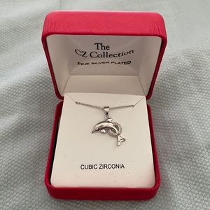 Silver Dolphin Necklace NIB